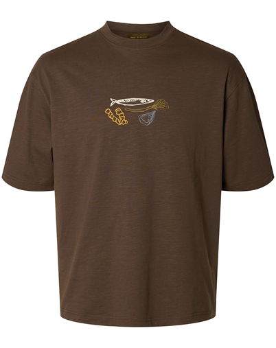 Selected - SLMDomestic Relaxdiesel T-Shirt - Turkish Coffee